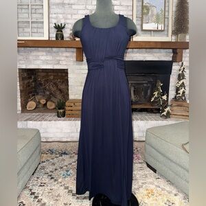 Philosophy • Basket Weave Navy Maxi Dress